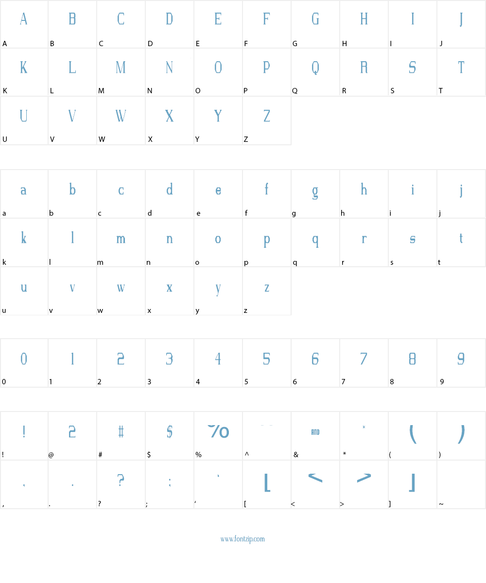 FS Serif Condensed Font Character